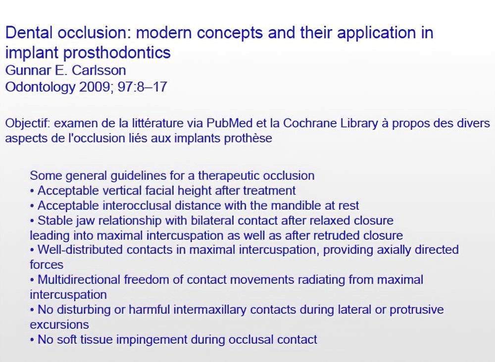 Implantologie dentaire et occlusion