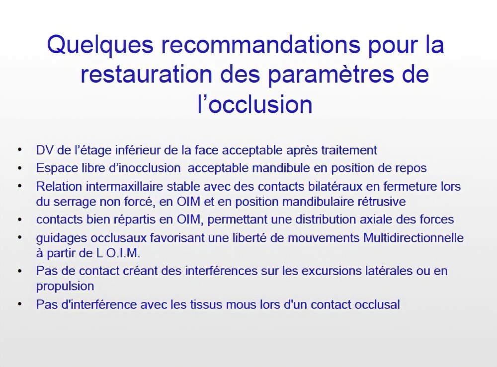 Implantologie dentaire et occlusion