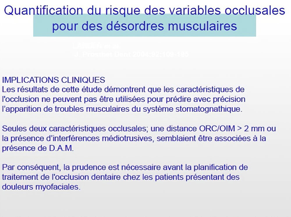 Implantologie dentaire et occlusion