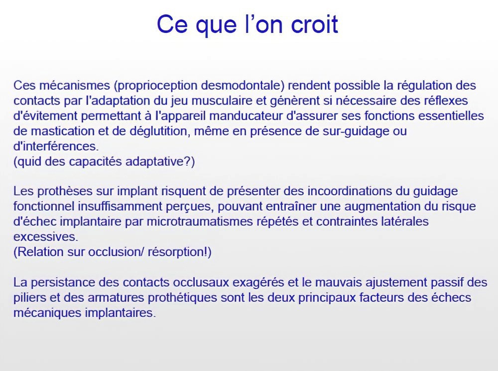 Implantologie dentaire et occlusion