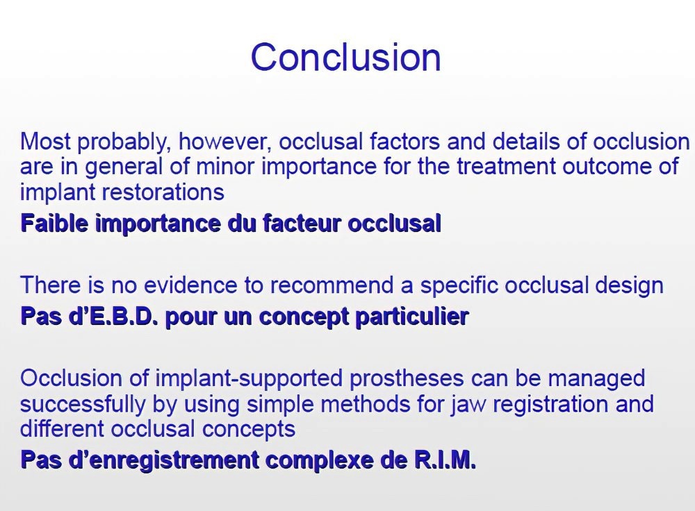 Implantologie dentaire et occlusion