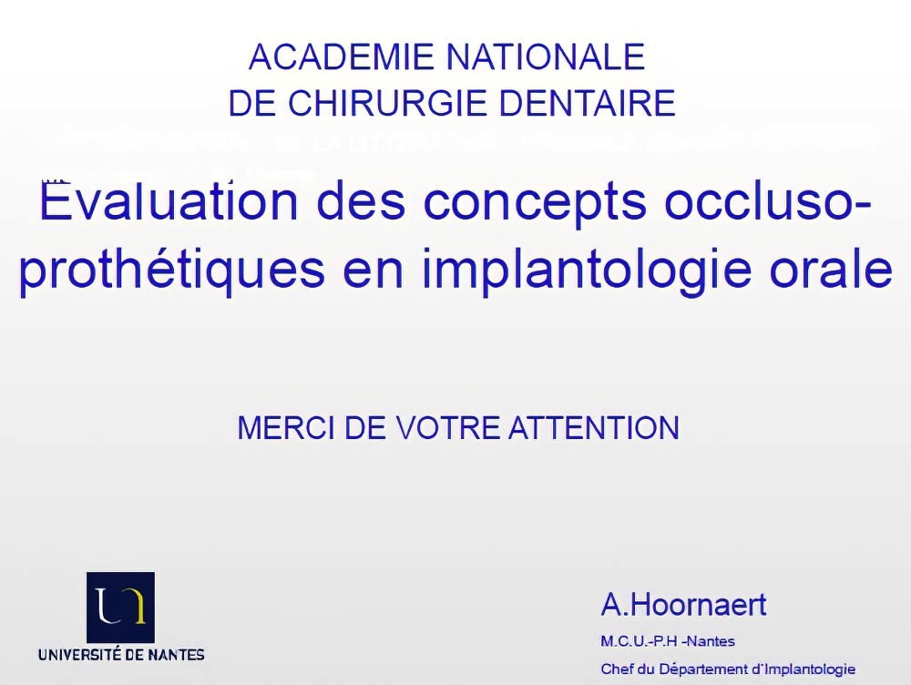 Implantologie dentaire et occlusion